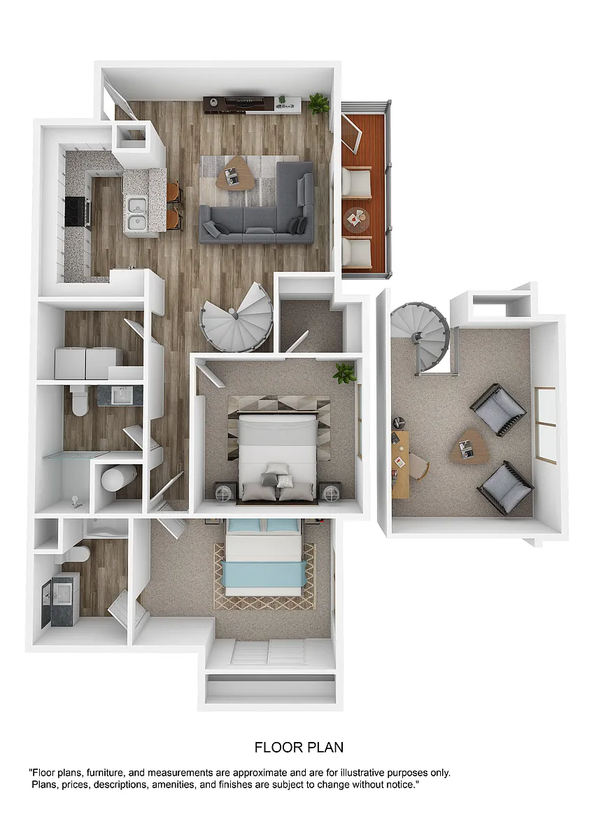 Floor plan B5 Lebanon - Two Bedroom, Two Bathroom w/Loft