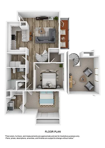 Floor plan B5 Lebanon - Two Bedroom, Two Bathroom w/Loft