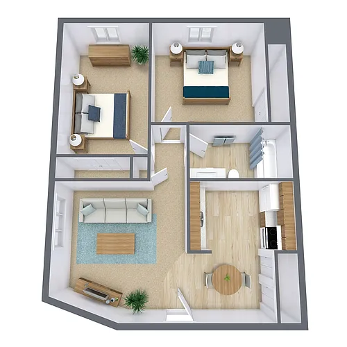 Floor plan Two Bedroom 21A