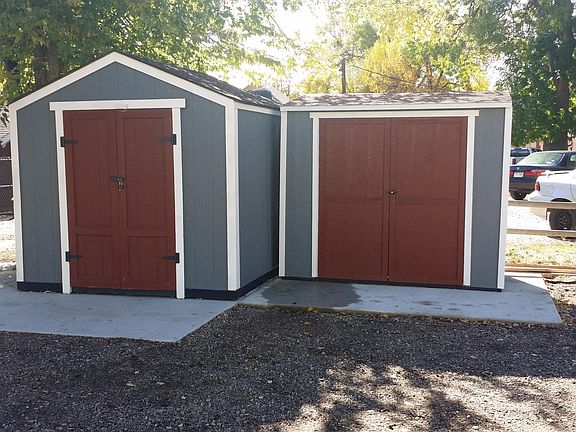 Storage unit on the right with double doors belongs to the a