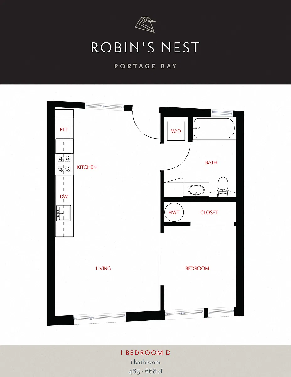 Floor plan 1 Bedroom D