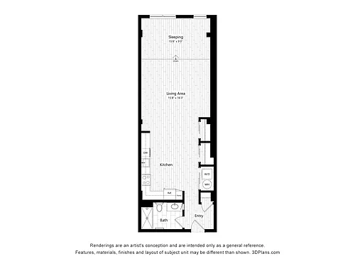 Floor plan Studio 204 Landing