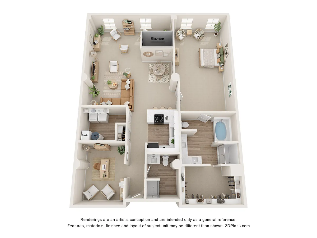 Floor plan Opera House - 2 Bedrooms