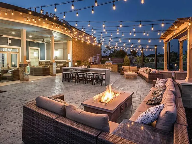 String lights, fire glow, and a chill atmosphere you'll want to come home to. The best kind of nightcap.