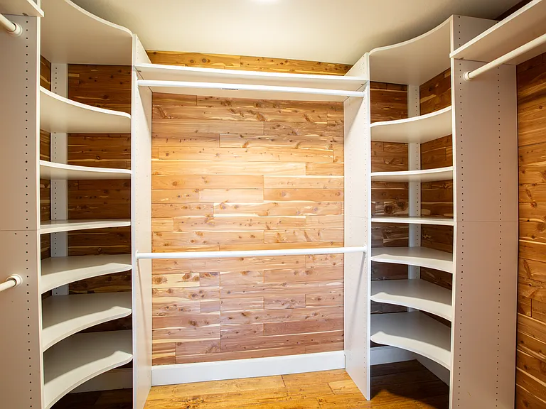 Cedar lined walk-in closet