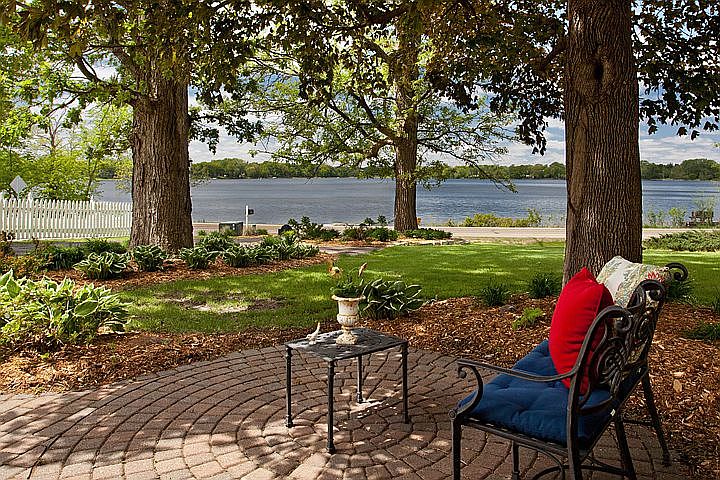 Patio overlooking Birch Lake