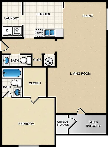 Floor plan 1X1-R