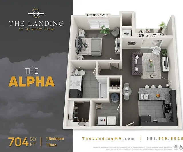1 bed, 704 sqft, $1,625 — Photo 3