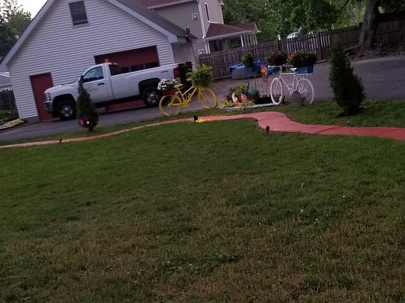 Garage and a little yard landscaping