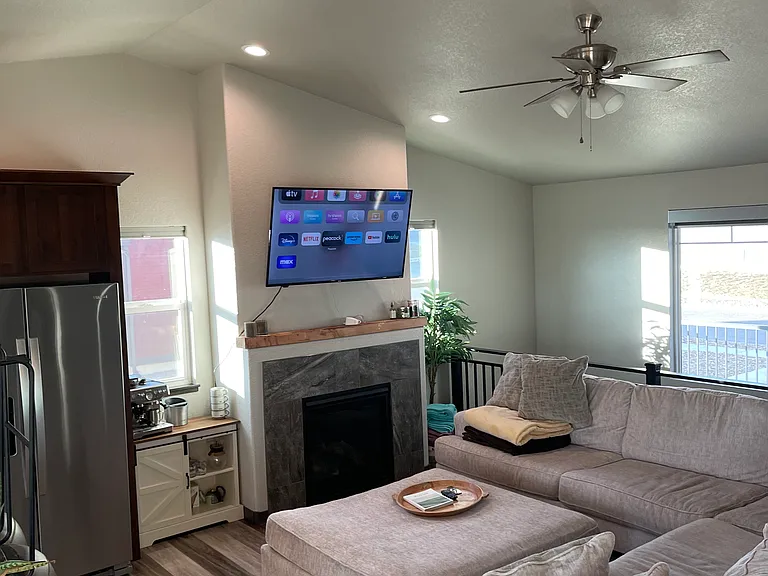 Living room with plenty of natural light