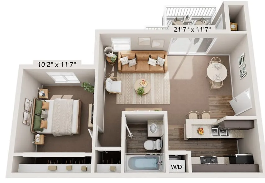 Floor plan 1X1-625