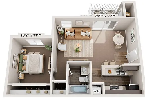 Floor plan 1X1-625