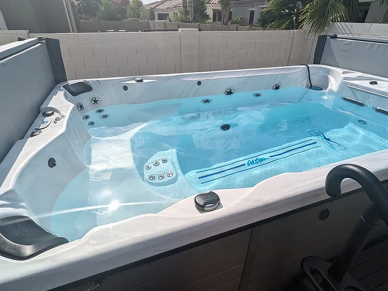 Single person swim spa or room for 13 people with each their own jet(s).