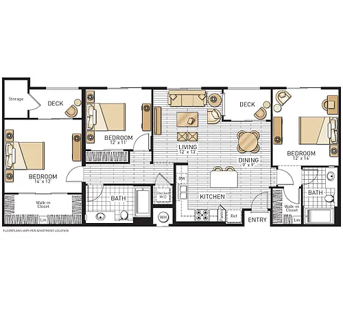 Floor plan Mirada - Three Bedrooms