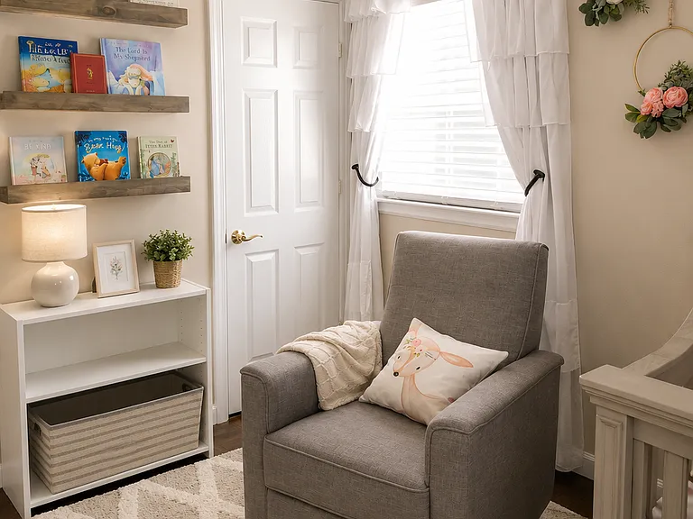 bedroom 2 as it was previously furnished - we used it as a peaceful feeling nursery