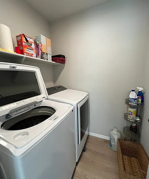 Laundry room with new W/D included. Shelf for your laundry items