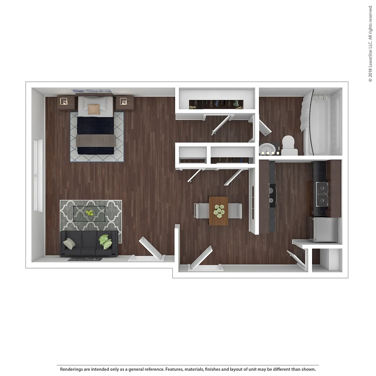Floor plan Studio (1 Bath)