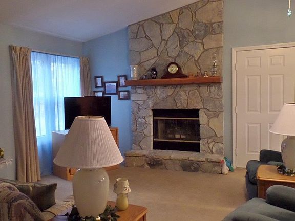 Stone Fireplace in Living Room