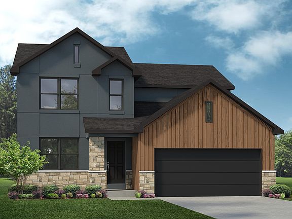 Elevation E - Optional Includes stucco finish. Garage door style and masonry returns are optional.