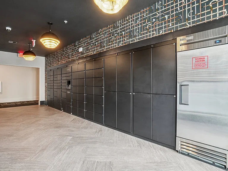 24 Hour Access Package Lockers with Refrigerator for Deliveries
