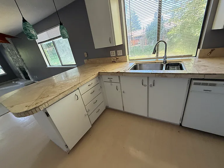 Kitchen with lots of natural light