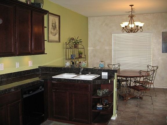 Granite tops and maple cabinets