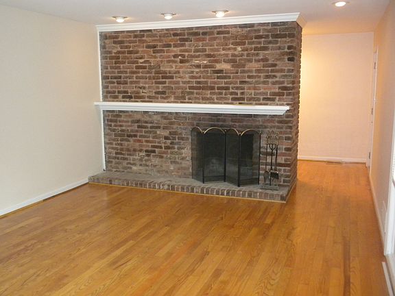 Living room with working fireplace