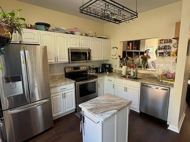Kitchen with new hardwood floors