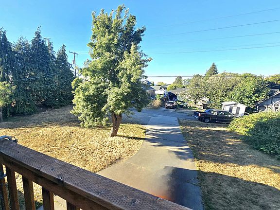 Upper deck and view of back yard