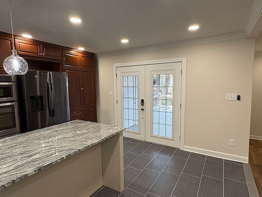 French doors leading to the huge back deck.