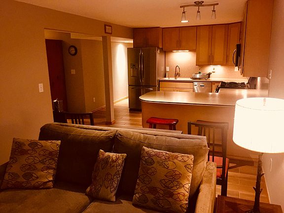 Gourmet kitchen with updated appliances and lots of storage space in cupboards. Heated floors keep the space nice and toasty warm.