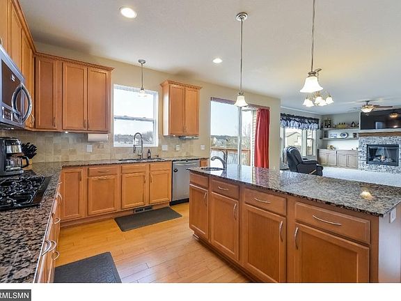 Granite kitchen in open floor plan