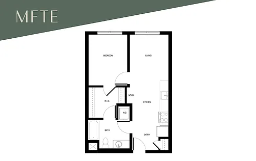 Floor plan 1x1 C2 - MFTE 70%