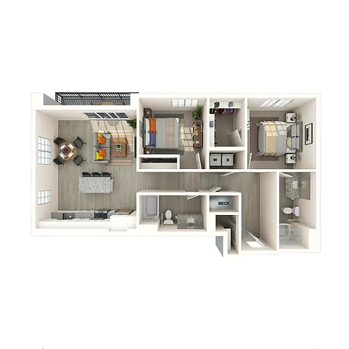 Floor plan 2 Bed/2 Bath