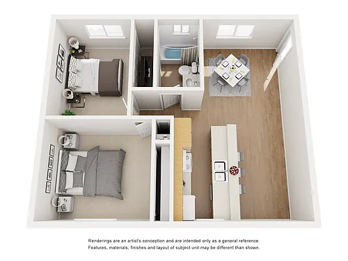 Floor plan 2 Bed/ 1 Bath