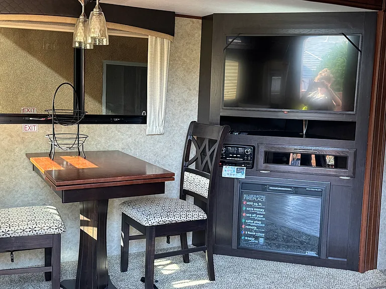 Tv and dining area