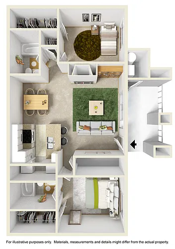 Floor plan Two Bed Two Bath