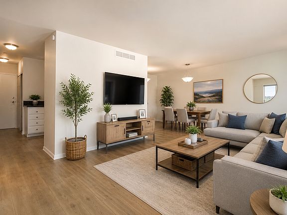 Living room virtually staged