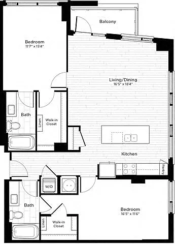 Floor plan 2X w/ Balcony