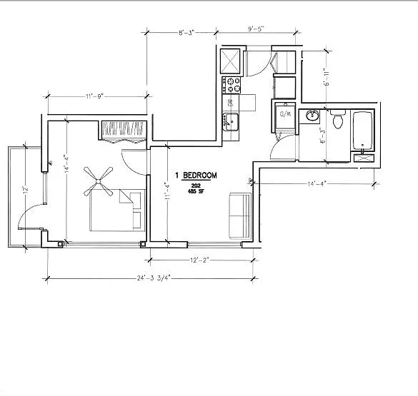 Floor plan 1X1A