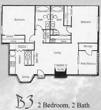 Floor plan 2 bed/2 bath