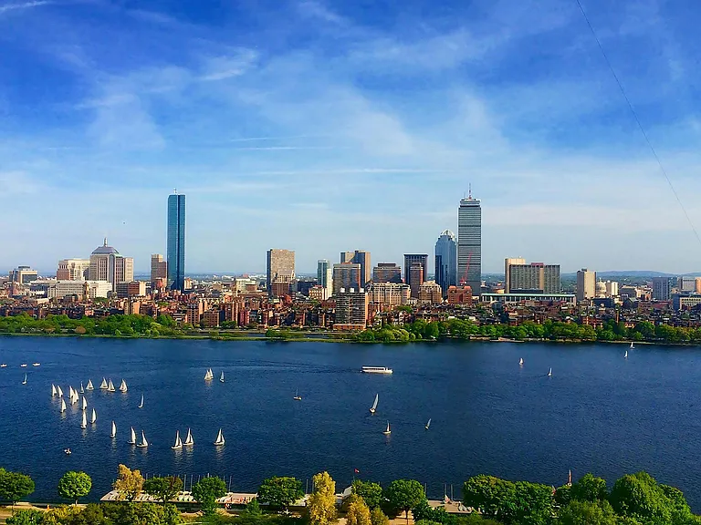 Scenic Boston Skyline Views Near The Landing at Vinnin Square