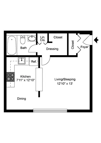 Floor plan Studio