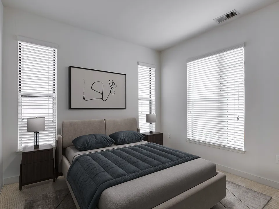 Two-bedroom bedroom (virtually staged)