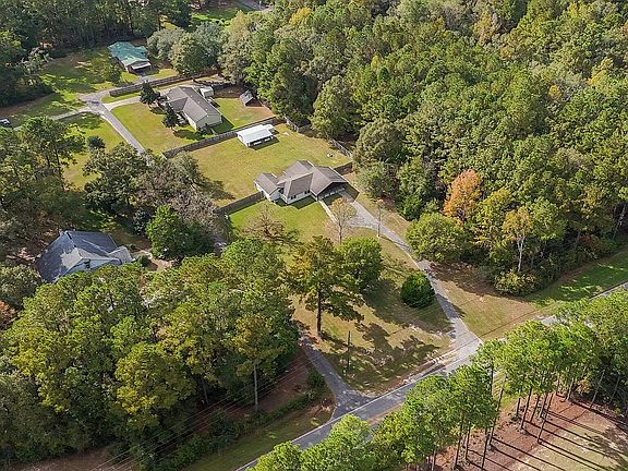 Aerial shot of the home and the lot