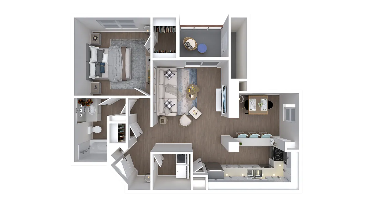 Floor plan 1X1-843-Upgraded
