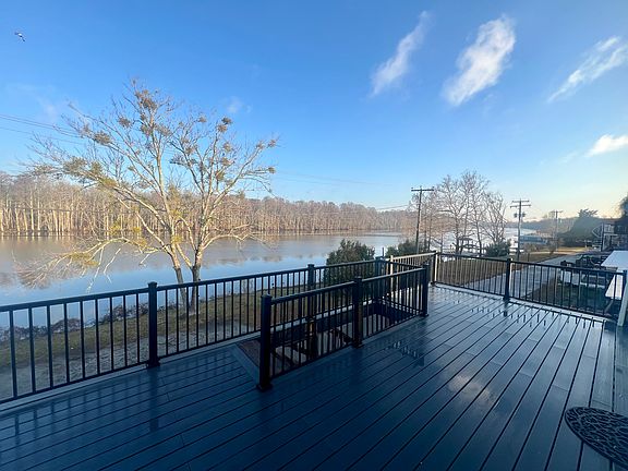 Spacious balcony overlooking Roanoke River