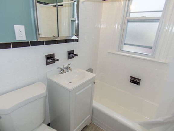 New fixtures, vanity, toilet.