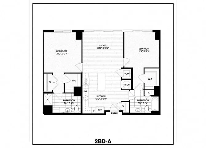 Floor plan 2 Bed/2 Bath-A