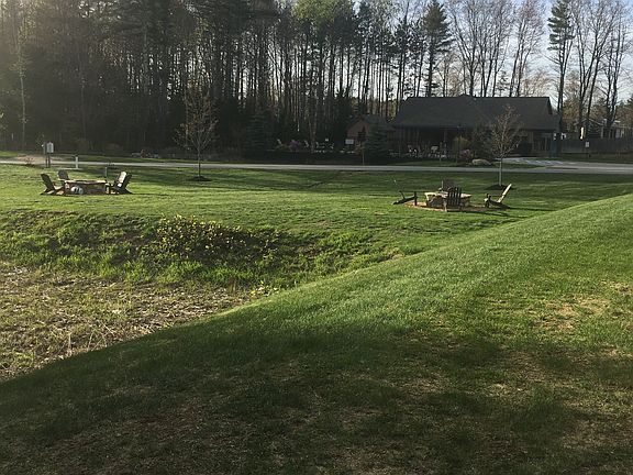 Rear view of fire pits/pool